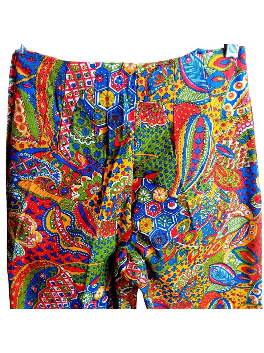 True Vintage pants 25x25 1970s Boho Floral Paisley Wide Leg Side Zipper Handmade